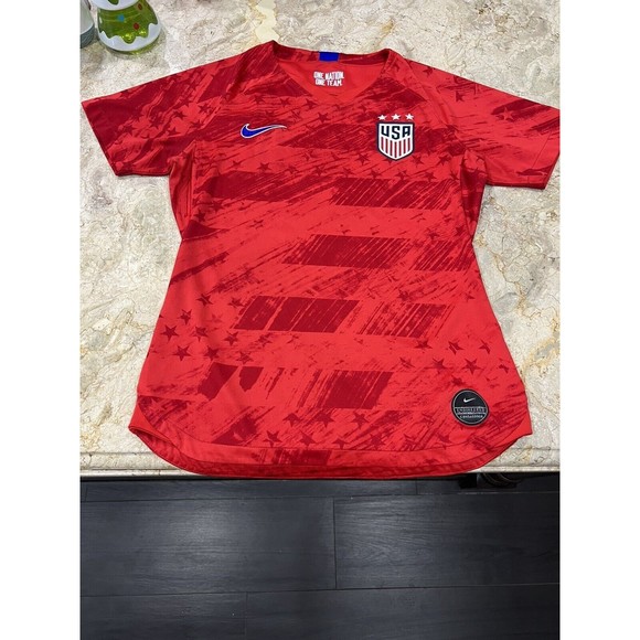 Nike Womens Team USA Soccer Jersey Size Small Olympics Tokyo Red Slim - Picture 1 of 9